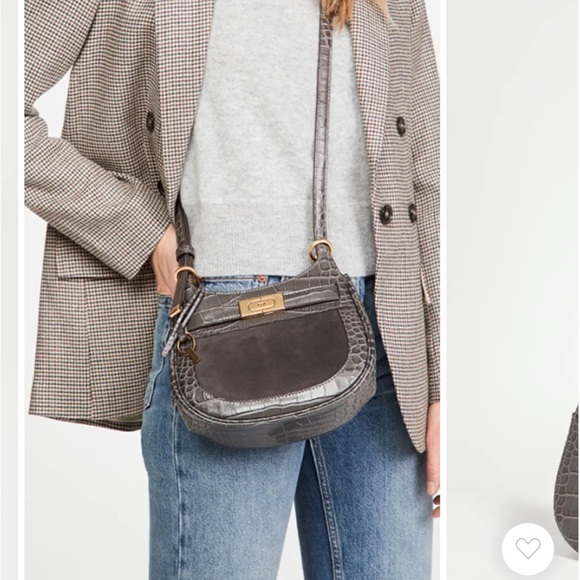 Tory Burch Saddle Bag (Lee Radziwill Embossed Small) Croc print - Picture 5 of 13